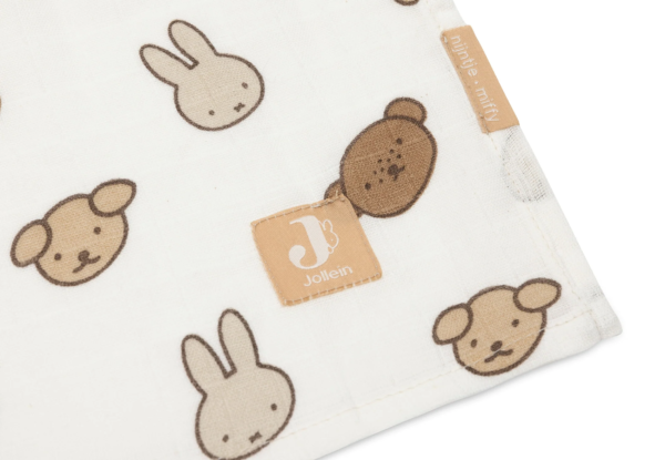 Jollein Hydrofiele Doek Large 115x115cm - Miffy and Friends - 2 Stuks - Afbeelding 3