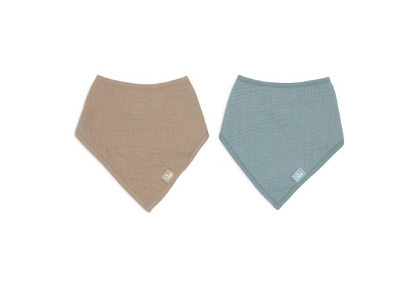 Jollein Slab Bandana Hydrofiel - Sea Green/Biscuit - 2 Stuks - Afbeelding 2